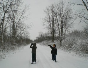 Young birders during the Pelee Island 2013 Christmas Bird Count