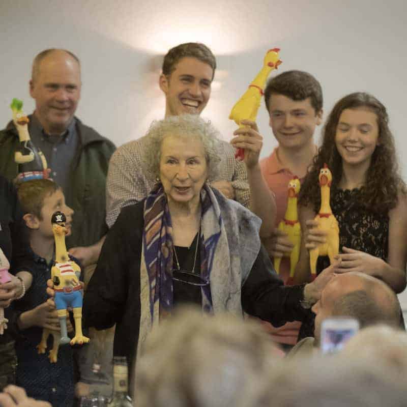 Margaret Atwood and the Chicken Choir (Photo by Paul Jones)