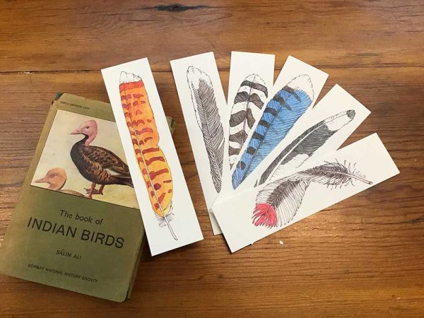 bookmarks with feather