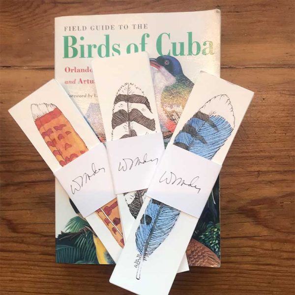 Bookmarks with feather